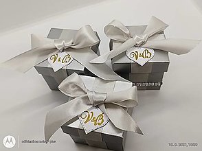 Darčeky pre svadobčanov - Krabičky na darčeky pre hostí (Strieborná) - 13620556_
