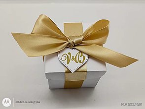 Darčeky pre svadobčanov - Krabičky na darčeky pre hostí (Zlatá) - 13620571_