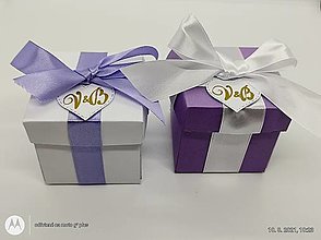 Darčeky pre svadobčanov - Krabičky na darčeky pre hostí (Fialová) - 13620576_
