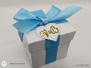 Darčeky pre svadobčanov - Krabičky na darčeky pre hostí (Modrá) - 13620577_