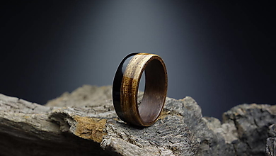 Prstene - Drevený prsteň - Americký orech/Zebrano/Eben - 13621312_