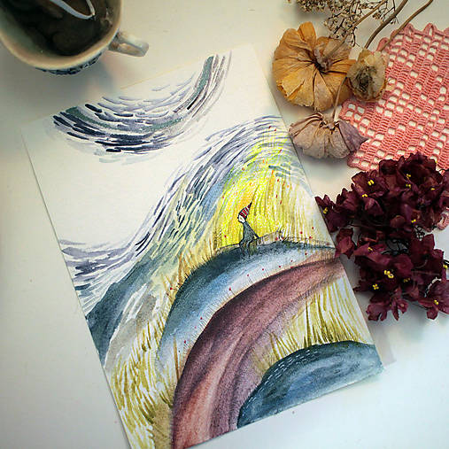 Po daždi kamaráti/ originál kresba