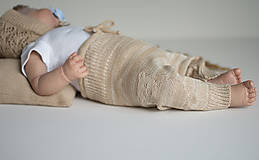 Detské oblečenie - Baby nohavice Macko, hnedý melír - 13622904_