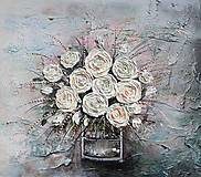 Obrazy - ,,Biele ruže,, /80x70/ - 13623380_