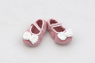 Detské topánky - Ružovo-biele baleríny BAVLNA - 13623855_