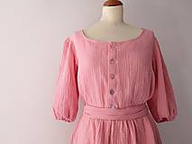 Šaty - Šaty z mušelínu mama + dcéra Soft Rose - 13627882_