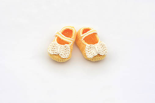 Detské topánky - Žlto-krémové baleríny BAVLNA - 13626242_