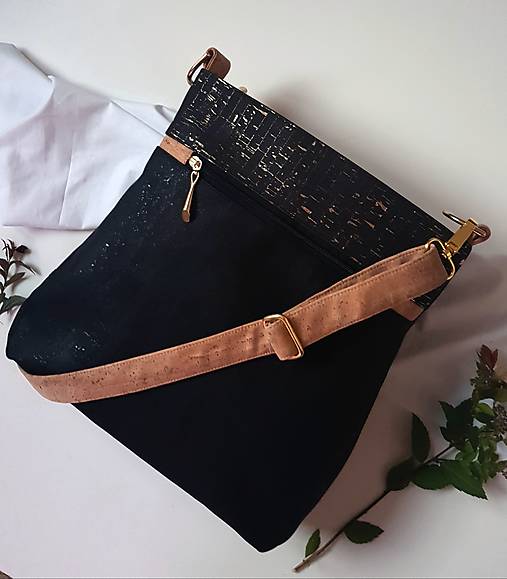 Kabelky - Midi cork black star - 13627443_