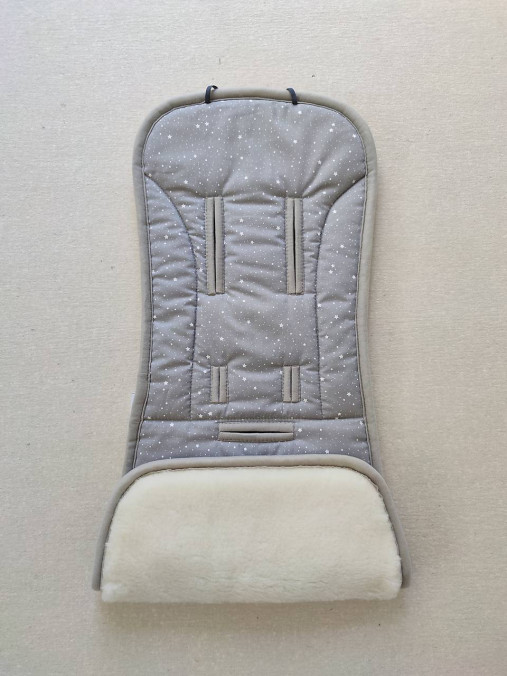 Detský textil - Vlnienka podložka OYSTER ZERO 100% wool MERINO TOP super wash Hviezdičky drobné šedé - 13629313_