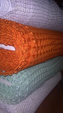 Textil - Záclona mriežka v letnej oranžovej - 13629111_
