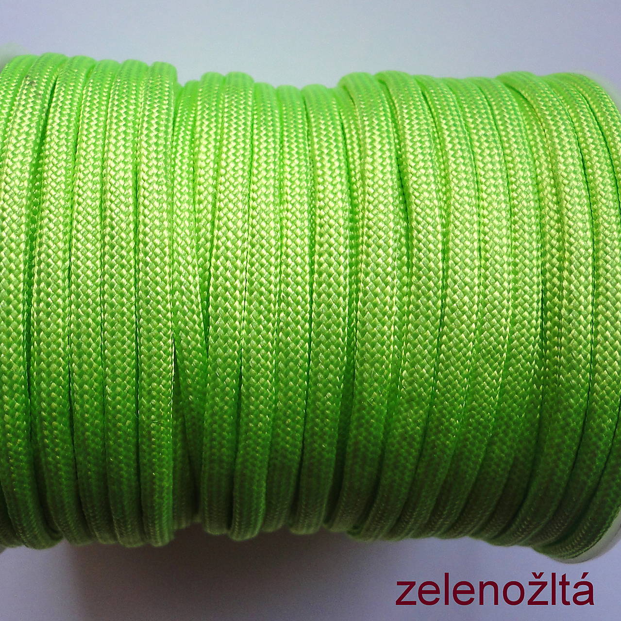 Padáková / odevná šnúra Ø4mm-1m (zelenožltá)