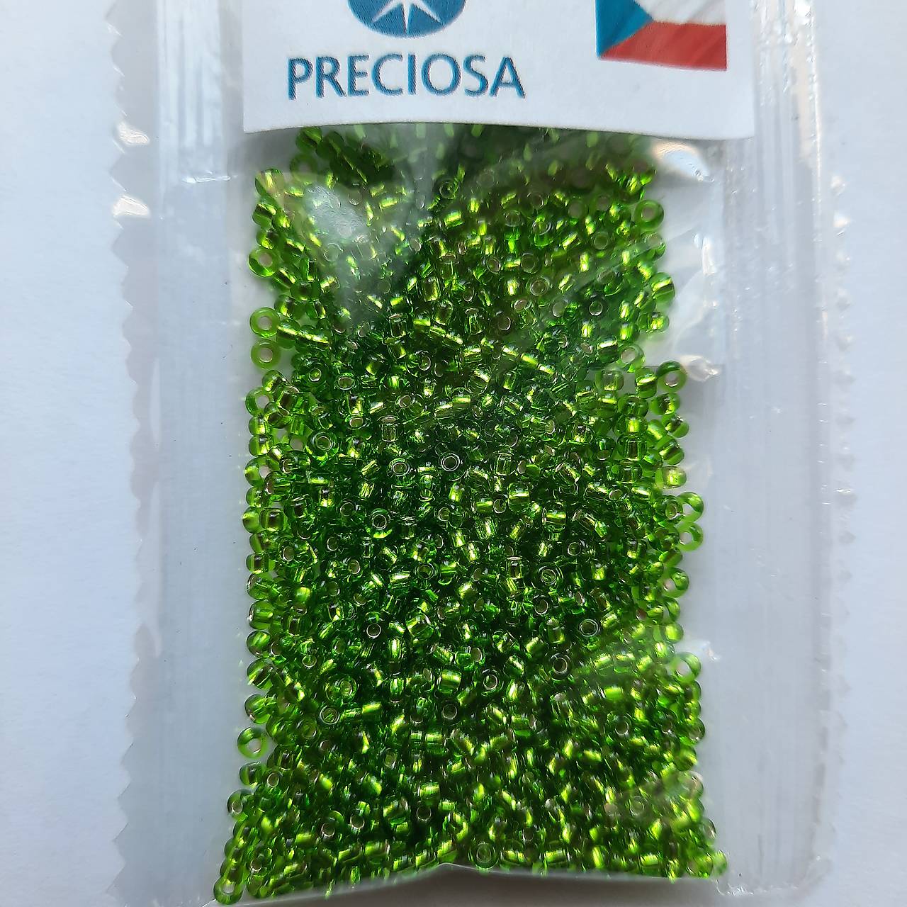 Rokajl 10/0 PRECIOSA 2,3mm s prieťahom-10g (zelená trávová)