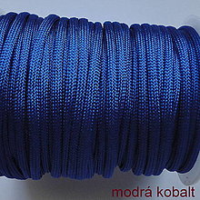 Galantéria - Padáková/odevná šnúra Ø4mm-1m (modrá kobalt) - 13632340_