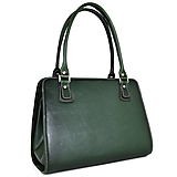 Kabelky - Kožená kabelka ručne tieňovaná v tmavo zelenej farbe - 13631517_