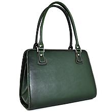 Kabelky - Kožená kabelka ručne tieňovaná v tmavo zelenej farbe - 13631517_