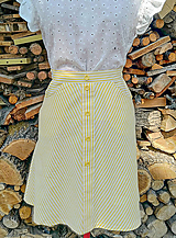 Bavlnená áčková žltá sukňa