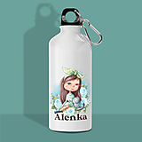  - DIEVČA S MAČKOU fľaša s ľubovoľným menom pre deti - 13633288_