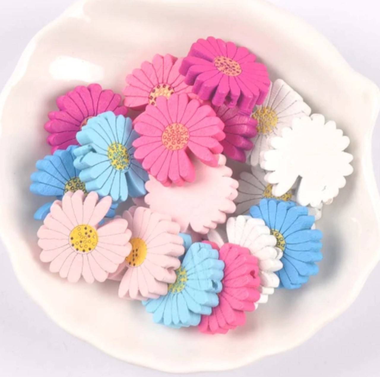 KD101 Korálka drevená kvietok 2,2 cm