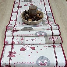 Úžitkový textil - BIBIANA - srdiečkovo - stredový obrus - 13636405_
