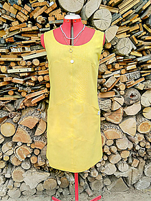 Šaty - Žlté ľanové športové šaty (rôzne farby) - 13636765_