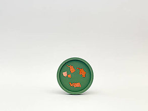 Príbory, varešky, pomôcky - Zelená pastel podložka pod pohár s metalickým vzorom - 13635602_