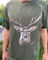 Pánske oblečenie - Maľované pánske poľovnícke tričko s ľubovoľným motívom - 13638135_