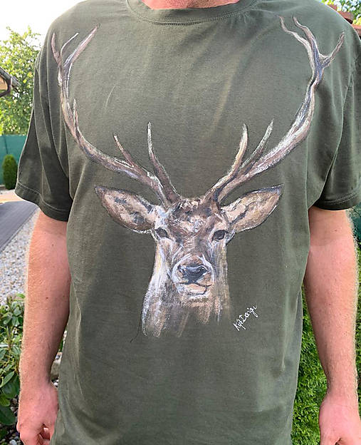 Maľované pánske poľovnícke tričko s ľubovoľným motívom