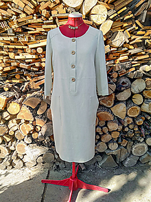 Šaty - Béžové športové ľanové šaty (rôzne farby) - 13639538_