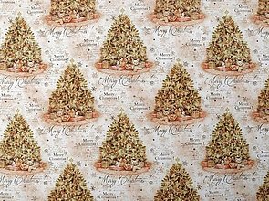 Textil - Dekoračná látka LONETA vianočný stromček, š. 140 cm - 13642423_