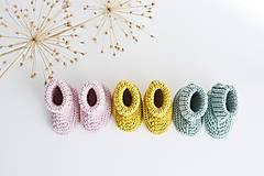 Detské topánky - Papučky pre bábätko (Šalviová - dĺžka: 9 cm) - 13641433_