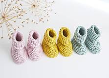 Detské topánky - Papučky pre bábätko (Šalviová - dĺžka: 9 cm) - 13641434_