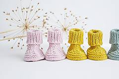Detské topánky - Papučky pre bábätko (Šalviová - dĺžka: 9 cm) - 13641435_