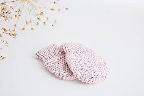 Detské doplnky - Rukavičky pre bábätko (Ružová - 7 x 10 cm) - 13641382_