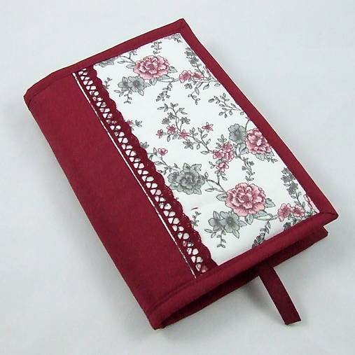 Úžitkový textil - Pre knihomoľov - romantický bordo L - 13640077_