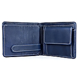 Pánske tašky - Peňaženka z prírodnej kože v modrej farbe, ručne tamponovaná - 13481051_