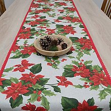 Úžitkový textil - SANDRA - tradičné ruže na režnej - vianočná štóla - 13644056_
