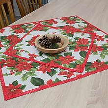 Úžitkový textil - SANDRA - tradičné ruže na režnej - vianočný štvorec - 13644503_