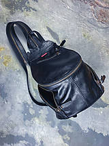 Batohy - Dámsky kožený ruksačik themis - čierny - 13642733_