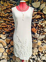Šaty - Ľanové puzdrové šaty - 3D kvety (rôzne farby) - 13645326_