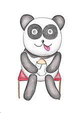 Kresby - Hladná zver - panda a chlebík - 13643871_