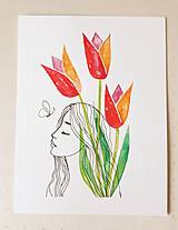 Kresby - Tulipány a Deva 7, akvarel, 18 x 24 cm - 13647240_