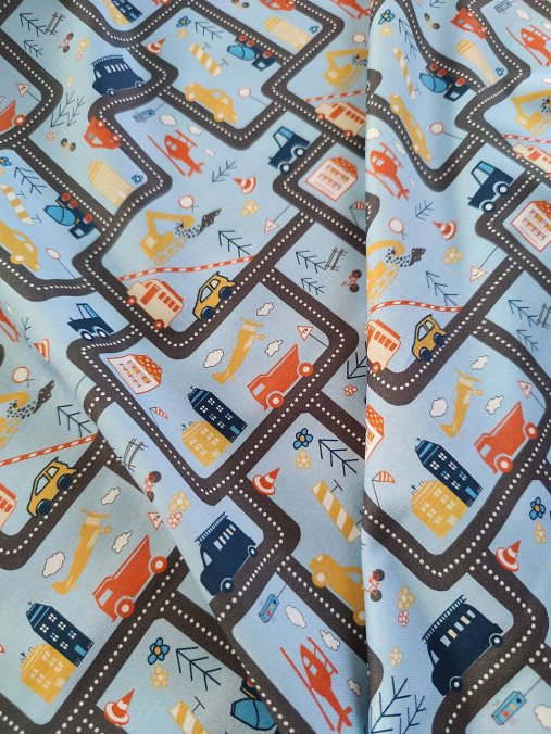 Detský textil - VLNIENKA Detské obliečky do postieľky na mieru  100% bavlna popelin Autíčka na ceste Digitálna potlač - 13648037_