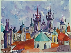 Obrazy - Praha /2, akv., 30x24 - 13648003_
