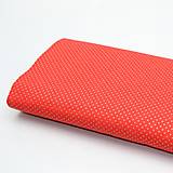 Textil - Vianočná 100% bavlna - metráž - zlaté bodky na červenej - 13647800_