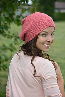 Čiapky, čelenky, klobúky - Alpaka pink - 13650197_