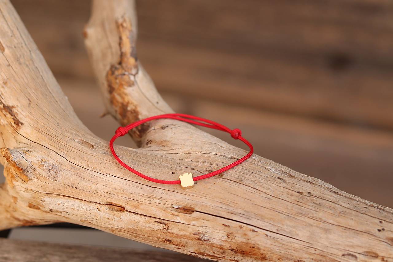 Náramok proti urieknutiu - tulipán pozlátený 18k zlatom (Zlatá)