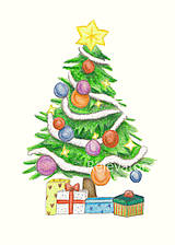Kresby - Vianočný stromček - 13649185_