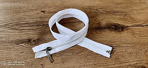 Galantéria - Zips deliteľný 80 cm (Biela) - 13652700_