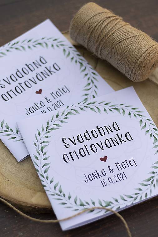 Papiernictvo - Svadobná omaľovánka štvorec - Venček ❤ - 13653067_