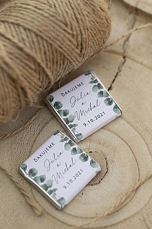 Darčeky pre svadobčanov - Svadobné čokoládky " Eukalyptus" - 13653080_